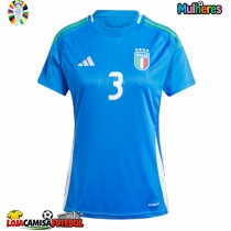 Camisa de Futebol Itália Federico Dimarco #3 Equipamento Principal Mulheres Europeu 2024 Manga Curta